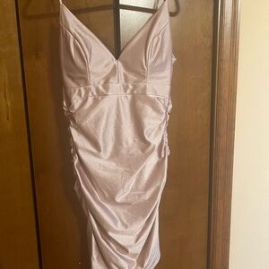 Elegant Pink Spaghetti Strap Dress